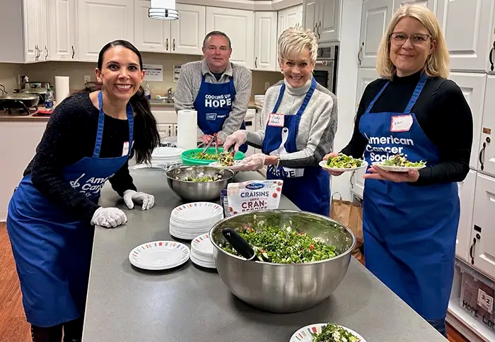 People cooking at hope lodge Rochester